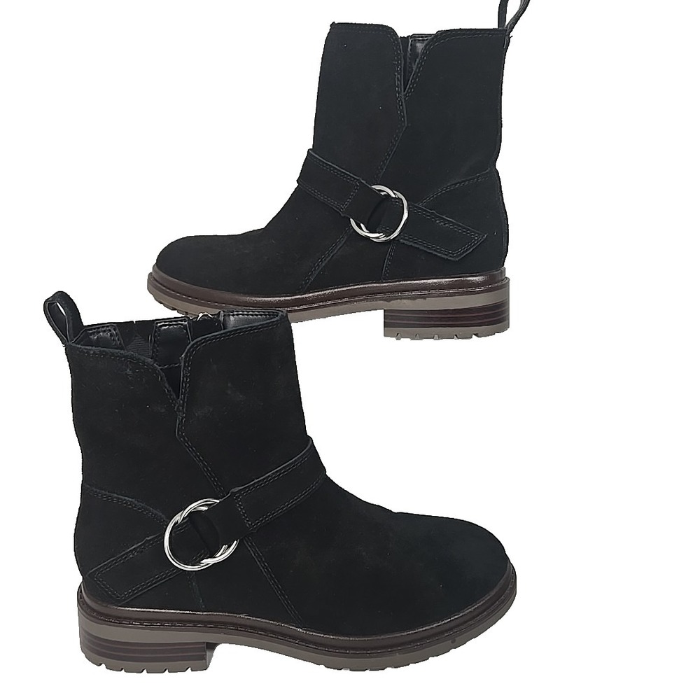 Women's Size 8.5 Blondo Renae Black Suede Zippered Waterproof Ankle Boots